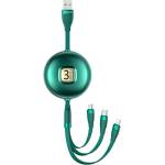 USAMS Kabel U69 3в1 1 м, зелен (lightning/microUSB/USB-C) (Usa001135)