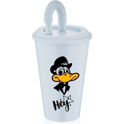 LUXPLASTIC IRIS L-00750 Чаша за лимонада със сламка 450ml (L-00750)