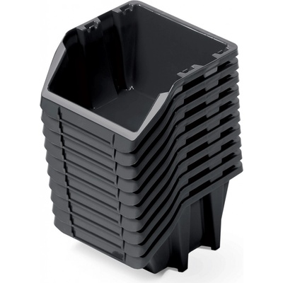PROSPERPLAST Set plastových úložných boxů 10ks BINEER SHORT SET 288 x 158 x 187 cmčerný