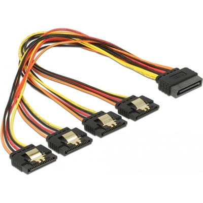 Delock 15 pin SATA кабел 15 pin SATA захранващ конектор изход 4 x прав 30 cm