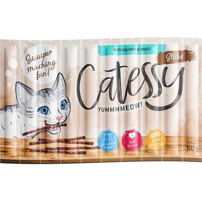 Catessy 5х10 броя сьомга и пъстърва Catessy Sticks лакомства за котки