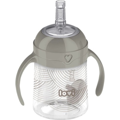 Lovi prvý hrnček so slamkou a závažím harmony 150 ml transparentní