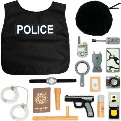 UMU Dřevěná policejní sada pro děti 17 el