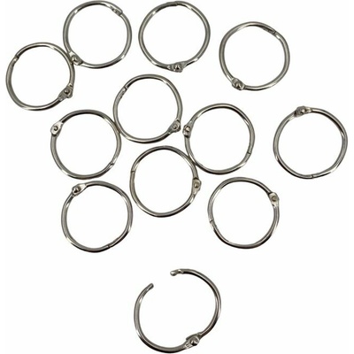 Vaessen Creative Knihařské kroužky 12 ks stříbrné rozměr vnitřní/vnější 25/30 mm