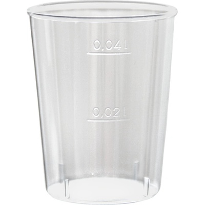 Plastový kelímek PS krystal 0,04 l na alkohol transparent (50ks)