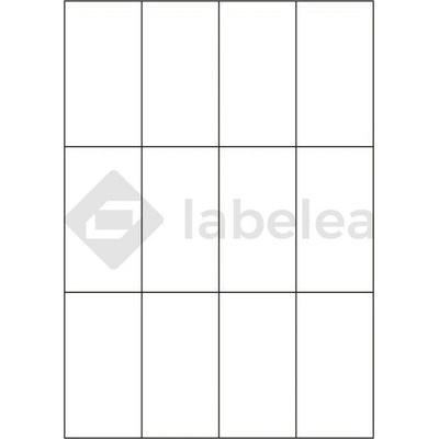 Labelea Samolepiace etikety 52,5x99 mm biele papierové, na hárku A4, pre laserovú a atramentovú tlač, Farba etikiet Biela, Počet hárkov v balení 100 EPY052099W012S