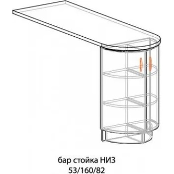 Image 1 of Мебелна фабрика НОВ ДОМ - гр. Ямбол Долен шкаф с бар стойка Паула (42720414)