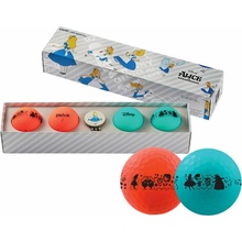 Volvik Vivid Disney 4 Pack Golf Balls Gift Set Alice in Wonderland Plus Ball Marker