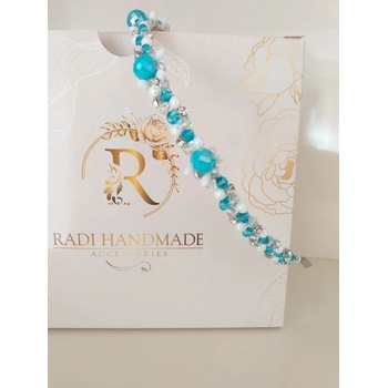 Image 1 of Radi handmade Елегантна диадема със сини кристали и бели перли (442)