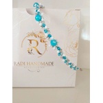Radi handmade Елегантна диадема със сини кристали и бели перли (442)