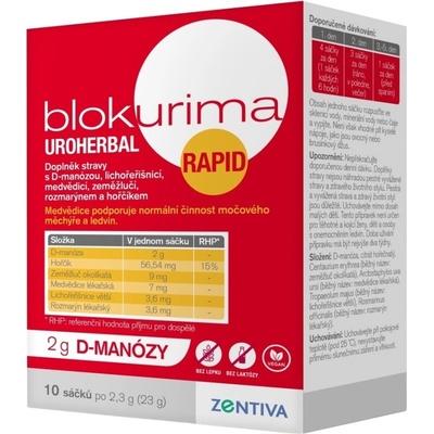 BLOKURIMA Uroherbal Rapid 2 g D-manózy 10 sáčků