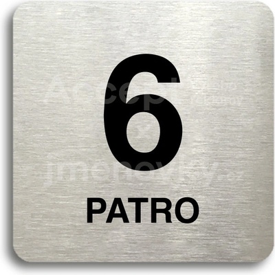ACCEPT Piktogram 6 patro - stříbrná tabulka - černý tisk bez rámečku