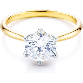 Image 1 of SAVICKI Годежен пръстен Solitaire: двуцветно злато, кубичен цирконий