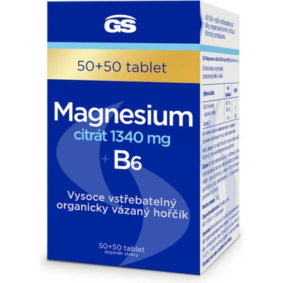 GS Magnesium citrát 1340 mg+B6 50+50 tablet