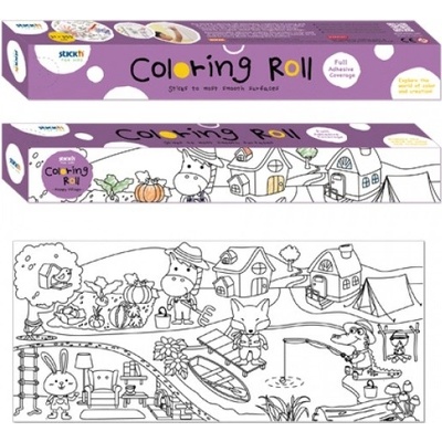 Omalovánky na roli Stick´n Veselá vesnička 31 x 355 cm