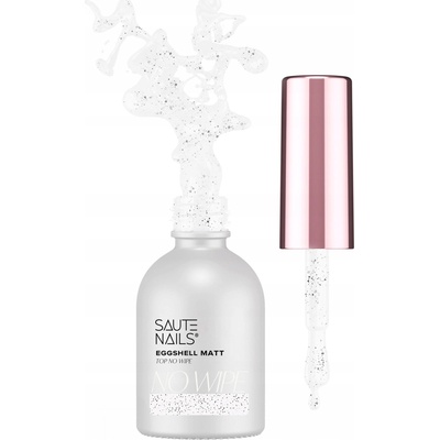 Saute Nails Matt Eggshell Top No Wipe 8ml - Matný Top Coat na Nehty s Efektem Skořápky, Bez Výpotku, 8 ml