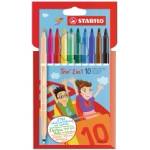 STABILO Флумастери Trio 2 in 1 10 цвята