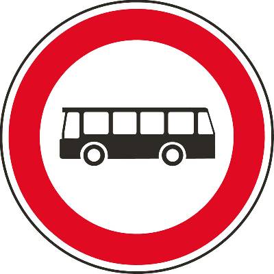 Dopravní značka – Zákaz vjezdu autobusů