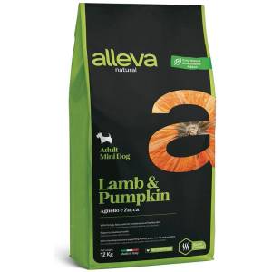 Alleva NATURAL кучешка агне и тиква възрастен мини 12 кг