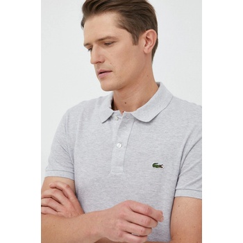 Lacoste bavlněné polo tričko stříbrná