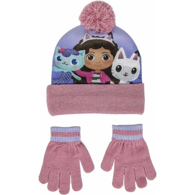CurePink Dětský zimní set Gabby's Dollhouse|Gábinin kouzelný domek