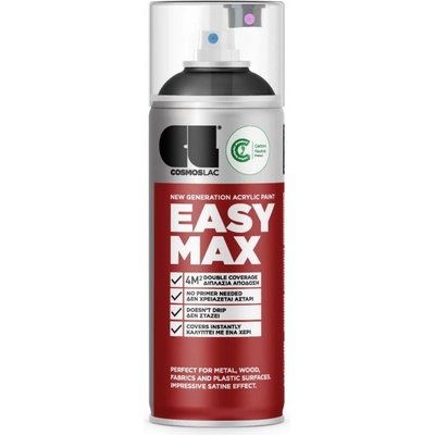 COSMOS LAC СПРЕЙ БОЯ cosmos easy 400мл 803 ral 9005 ЧЕРЕН САТЕН (06432)