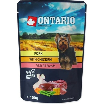 ONTARIO Опаковка Ontario свинско с пилешко в бульон 100g