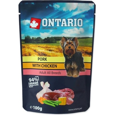 ONTARIO Опаковка Ontario свинско с пилешко в бульон 100g