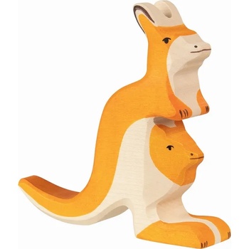 Image 1 of Holztiger Дървена фигурка Holztiger - Кенгуру с малко (80193)