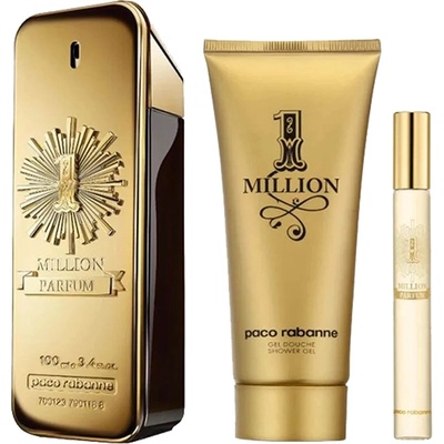 Paco Rabanne 1 Million Parfum Подаръчен комплект, Parfum 100ml + Shower gel 100 ml + Parfum 10ml - опаковката му е повредена, мъже