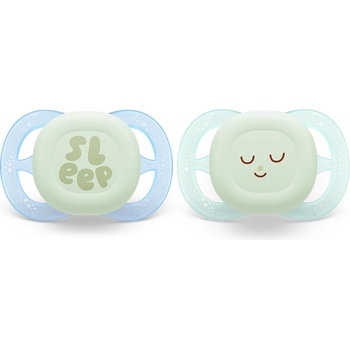 Philips Ортодонтични залъгалки за новородени Philips Avent Ultra Start Night 0-2 м, два броя дизайн sleep