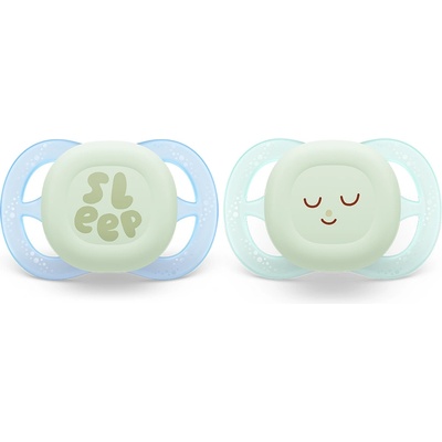 Philips Ортодонтични залъгалки за новородени Philips Avent Ultra Start Night 0-2 м, два броя дизайн sleep