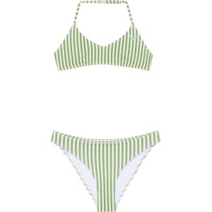Roxy Детски комплект бикини Roxy Kid's Bico Active RG Tri Bra Set Bikini - Oil Green Vert Moda Stripe - размер 8 Years (750-2832-0113)