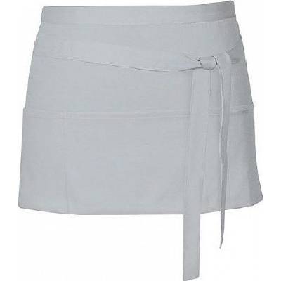 Link Kitchen Wear Krátká barmanská zástěra se třema předníma kapsama šedá světlá