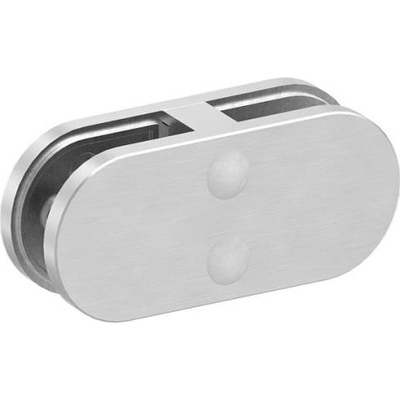 Feldmann 23-V4A-180 - nerezový držiak skla - model 23, priama spojka 180°, AISI 316 brus, pre nerezové zábradlie