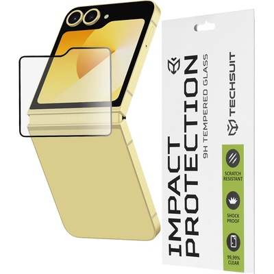 Techsuit Протектор за Samsung Galaxy Z Flip6 - 111D Full Cover / Full Glue Glass [Outside Screen] - Черен