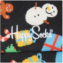 Happy Socks ponožky s vianočnými symbolmi vzor Bring It On Čierne