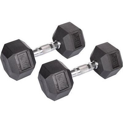 Merco Hex Rubber Dumbbell činka 1 pár 7,5 kg
