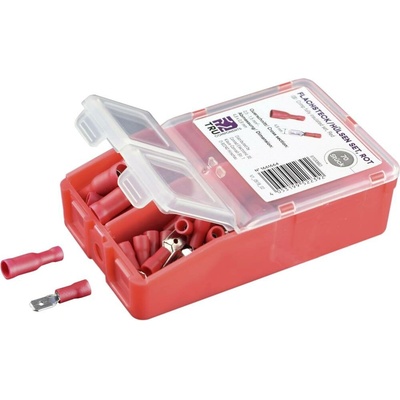 TRU COMPONENTS krimpovacie sada 0.5 mm² 1.5 mm² červená 140 ks úplne izolované
