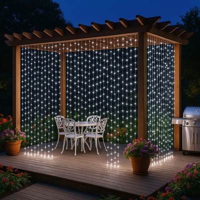 Voltronic 59571 Vánoční osvětlení světelný závěs 3x3 m studená bílá 300 LED