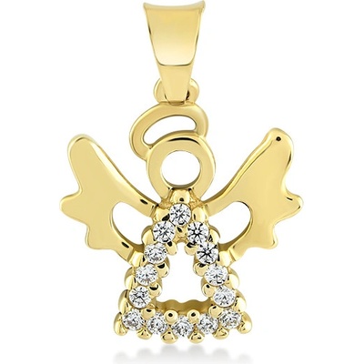Lillian Vassago Zlatý přívěsek se zirkony Anděl LLV22 GP057