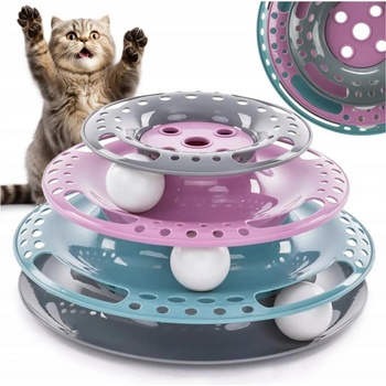 Trixie interaktivní hračka pro kočky Kruhová věž s míčky 25 x 13 cm