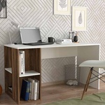 TopMebel Офис бюро Coral TopMebel от меламин в бял - орех цвят 140x60x75cm