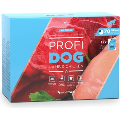 Profidog kúsky s jahňacím a kuracím v omáčke 48 x 100 g
