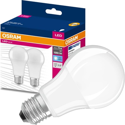 Osram 2PAK LED žiarovka E27 A60 10W = 75W 1055lm 4000K Neutral 200° VALUE