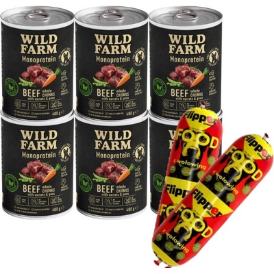 Wild Farm Monoprotein Beef hypoalergénne 6 x 800 g