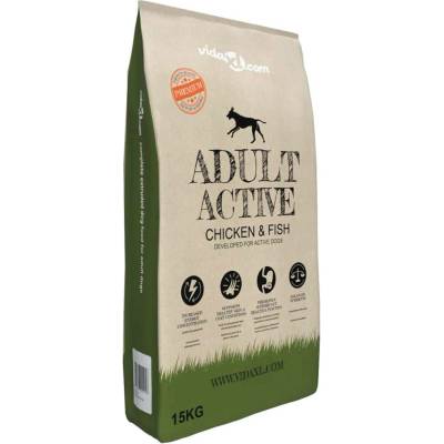 vidaXL Adult Active Chicken & Fish 15 kg