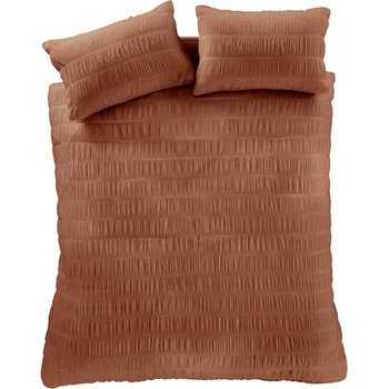 Catherine Lansfield Оранжево единично спално бельо 135x200 cm Seesucker - Catherine Lansfield (BD/57142/W/SQS/TE)