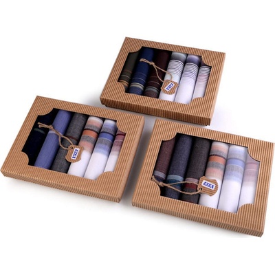 Pánský kapesník / dárková kazeta, 5 náhodný mix barev a vzorů – Zboží Dáma