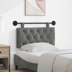 vidaXL Табла за легло висяща Тъмносиво Кадифе (42032053)